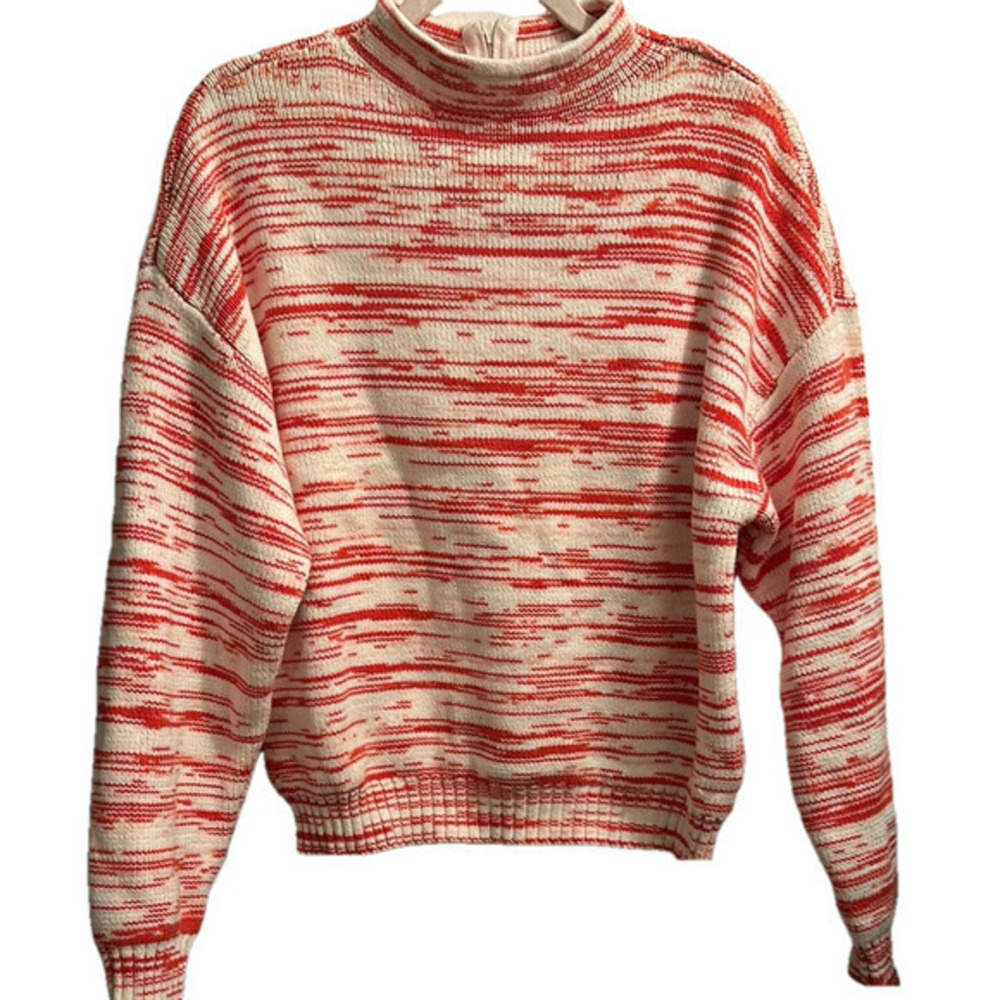 Cozy Red and White Crew Neck Sweater